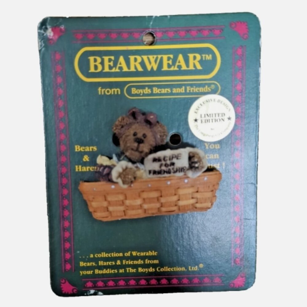 BOYDS BEARS Bearwear for Longaberger Recipe For Friendship Limited Edition Pin